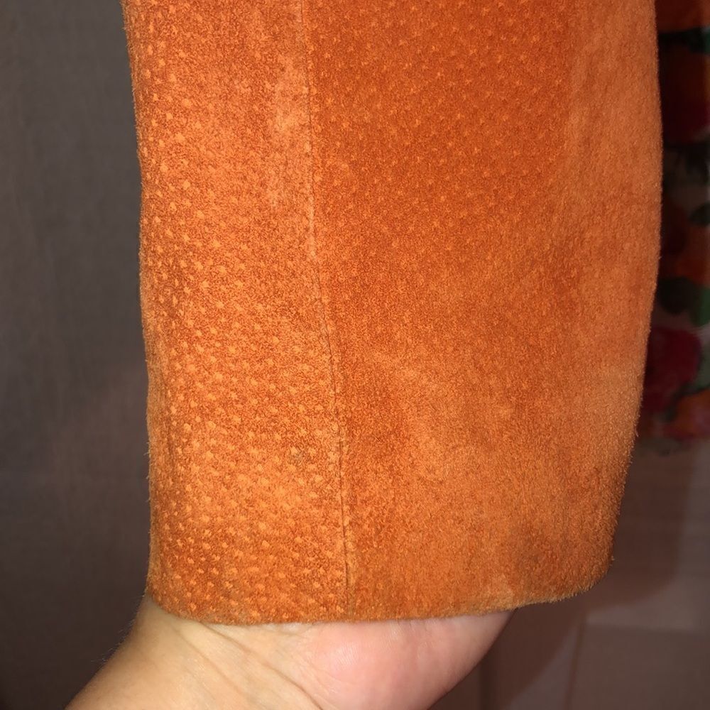 Wilsons Leather XL Burnt Orange Genuine Suede Leather Jacket - Picture 7 of 17